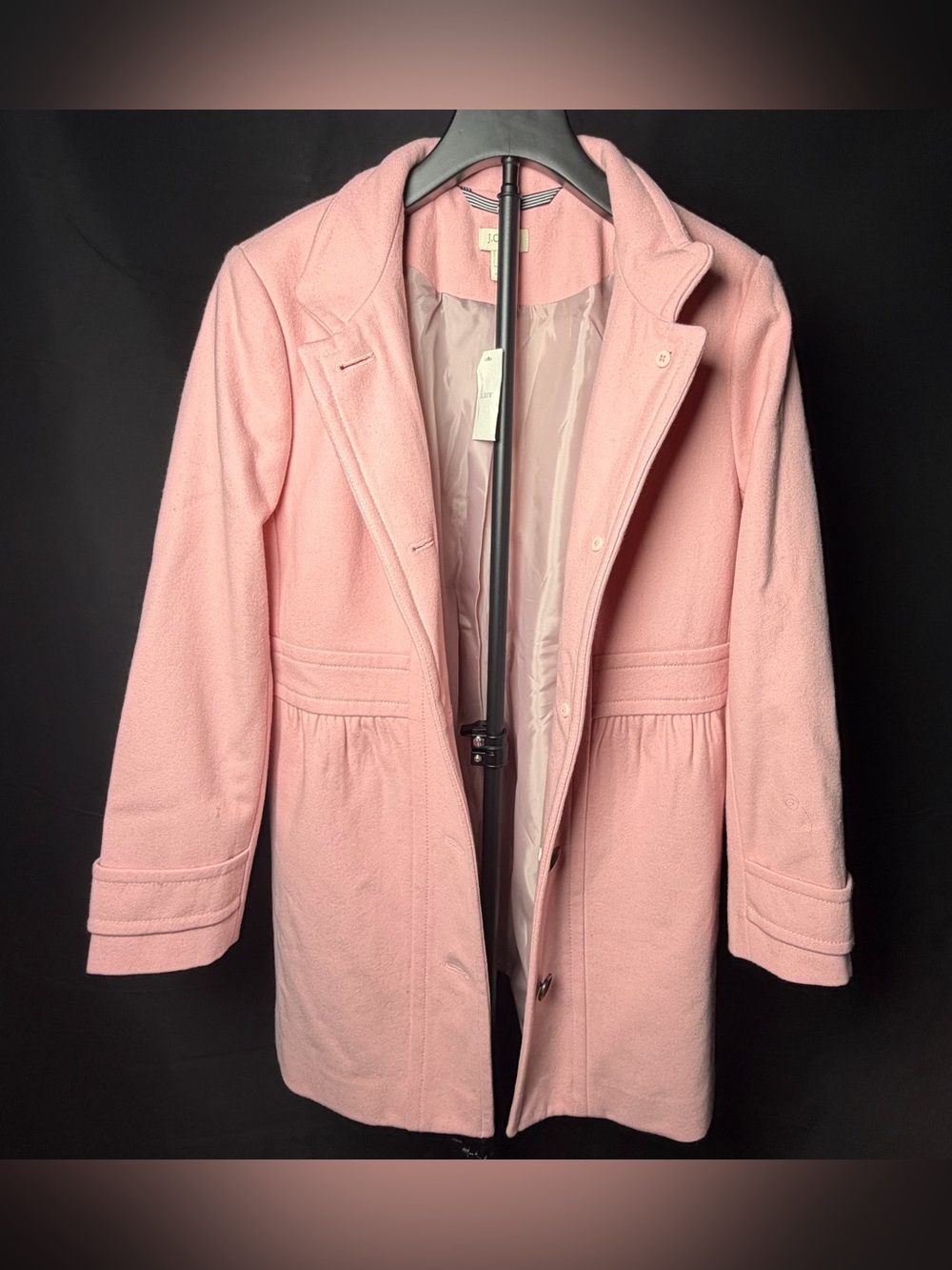 NWT J.Crew Soft Pink Wool Blend Double Breasted Peacoat Blazer Jacket 12P